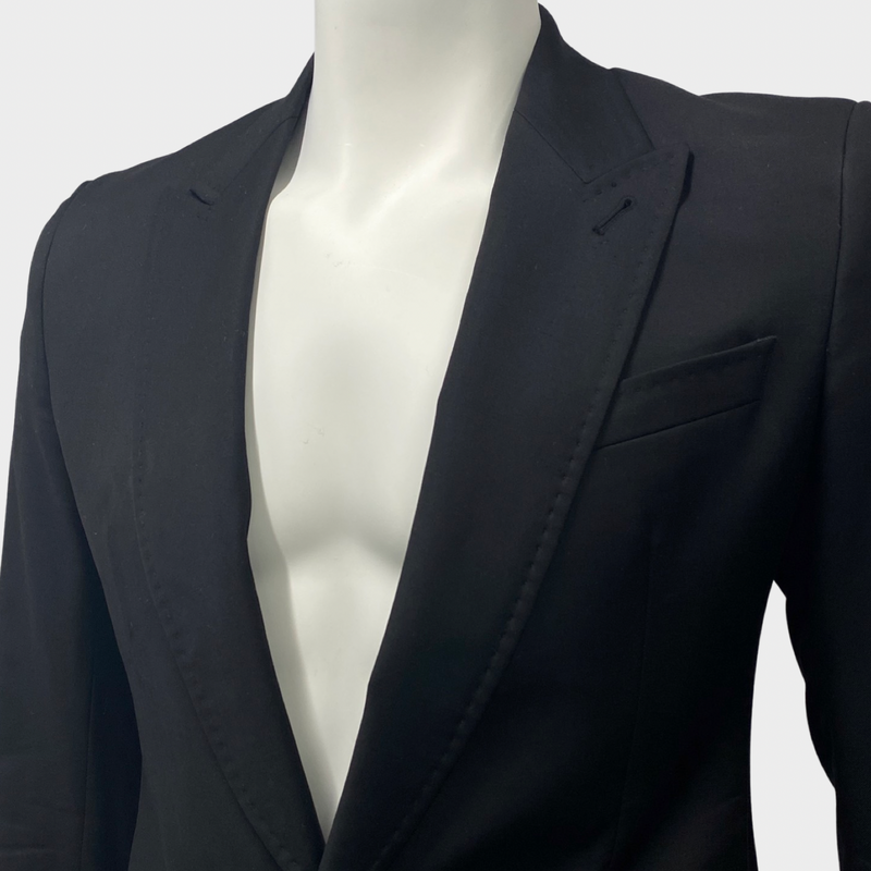 John Galliano Men's Black Wool Blazer Jacket