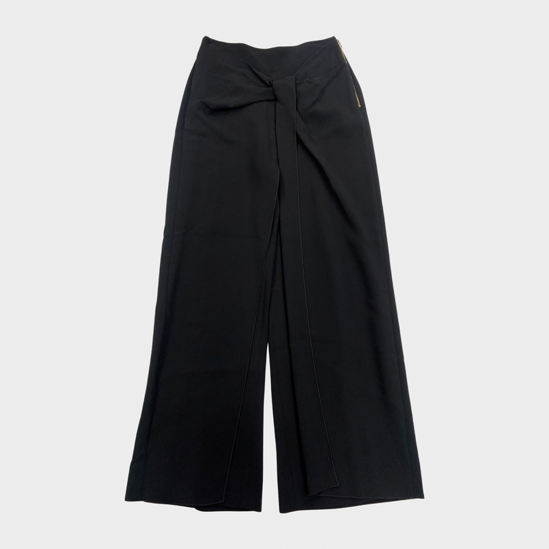 Roland Mouret women's black viscose layered trousers