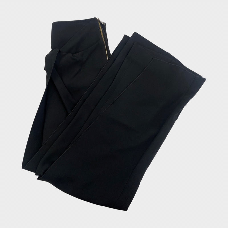 Roland Mouret women's black viscose layered trousers