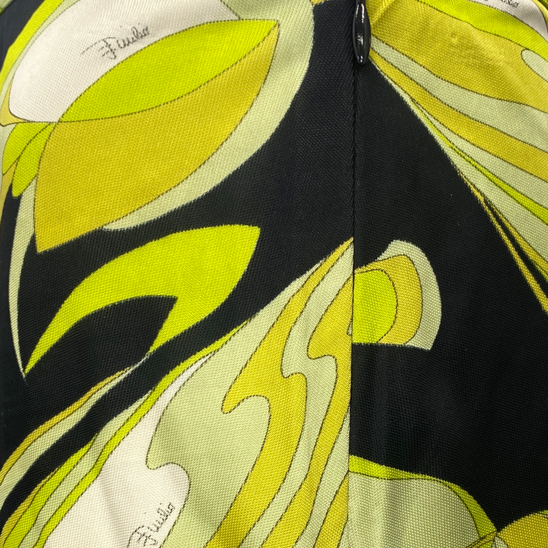 Emilio Pucci lemon-green and black  viscose mini skirt