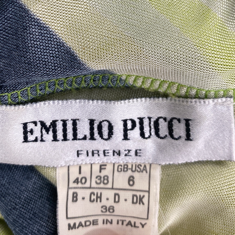 Emilio Pucci lemon-green and black  viscose mini skirt
