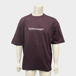 Second-hand Balenciaga Men's Deep Purple Cotton T-shirt