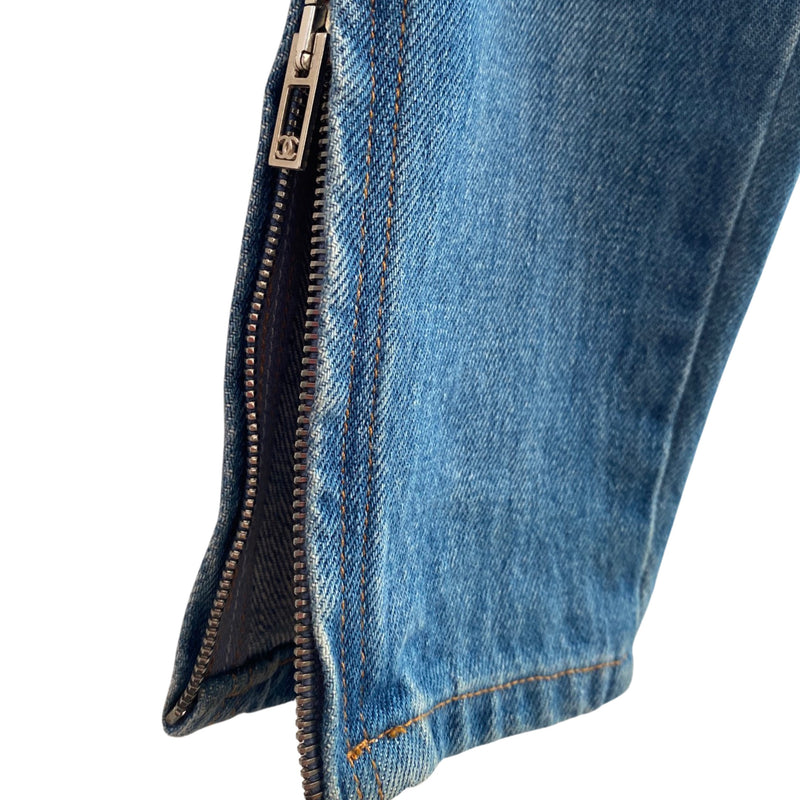 CHANEL navy slim-fit jeans