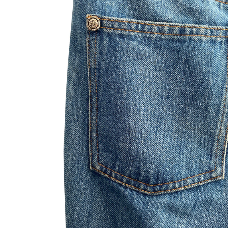 CHANEL navy slim-fit jeans