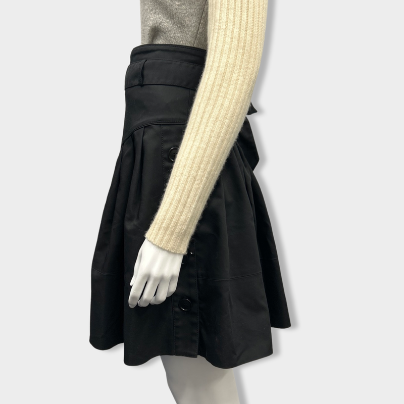 pre-loved MIU MIU black taffeta skirt | Size UK8