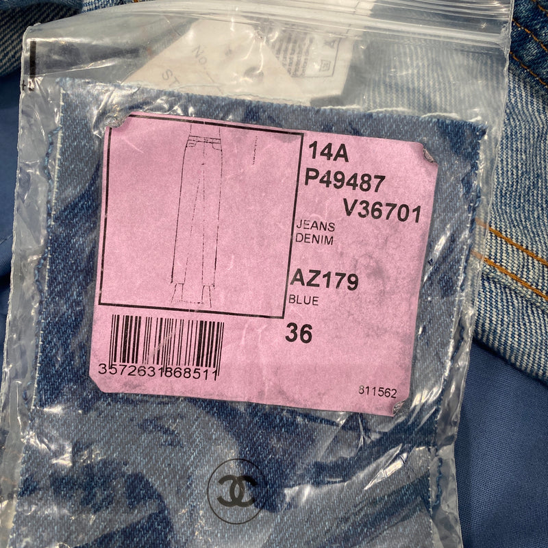 CHANEL navy slim-fit jeans