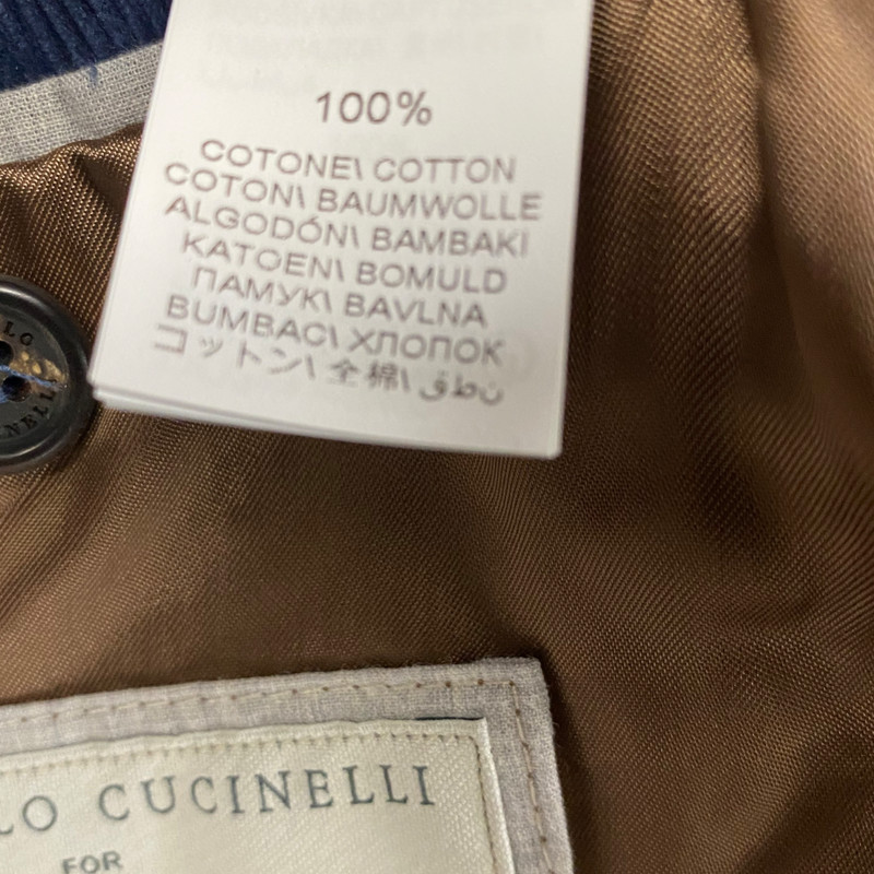 Brunello Cucinelli Men's Blue Cotton Corduroy Suit Set