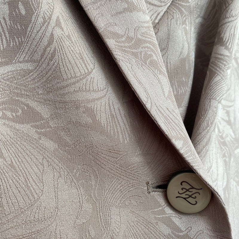 Fendi beige paisley print silk suit