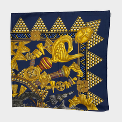 Second-hand Hermes Multicolour Aztec Style Print Silk Scarf