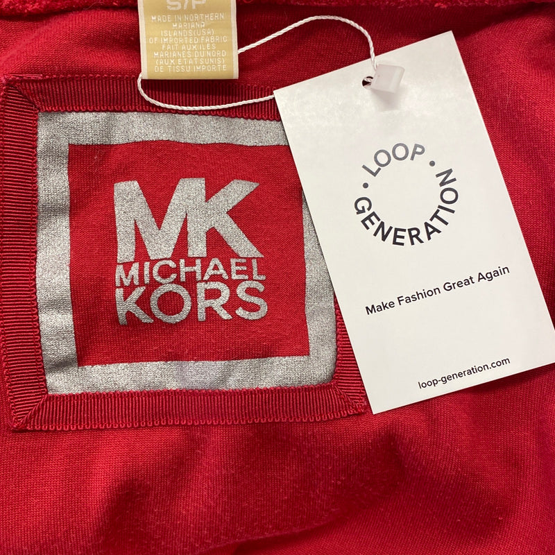 MK MICHAEL KORS red velvet zipped hoodie