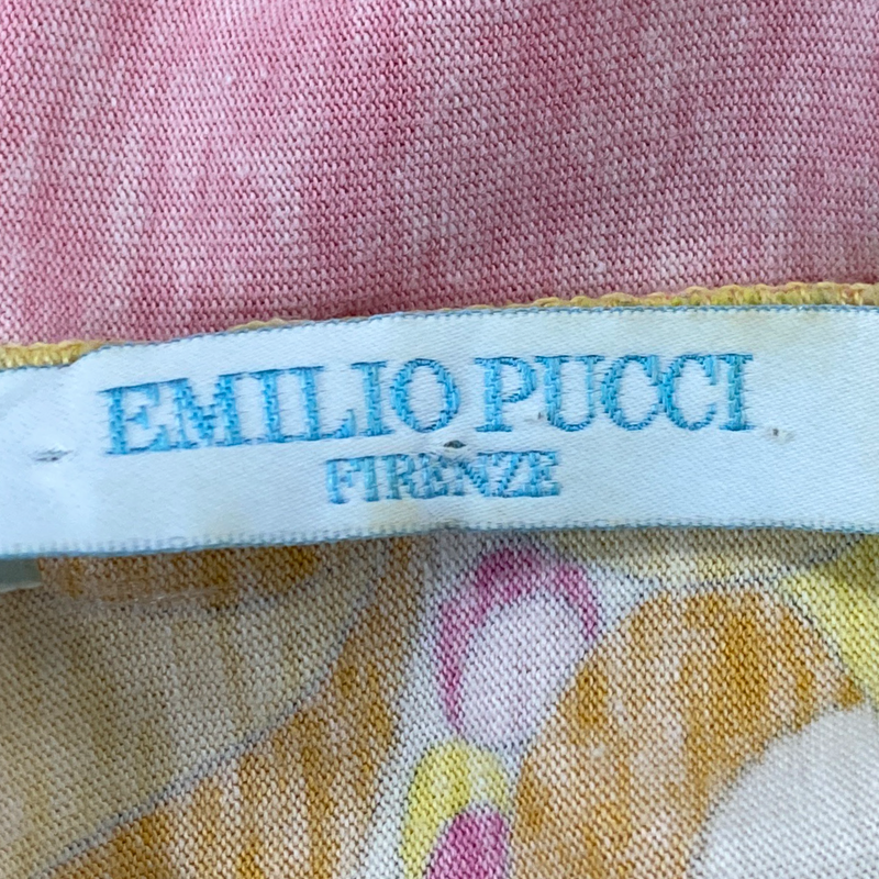Emilio Pucci fuchsia and lemon green floral print cotton mini dress