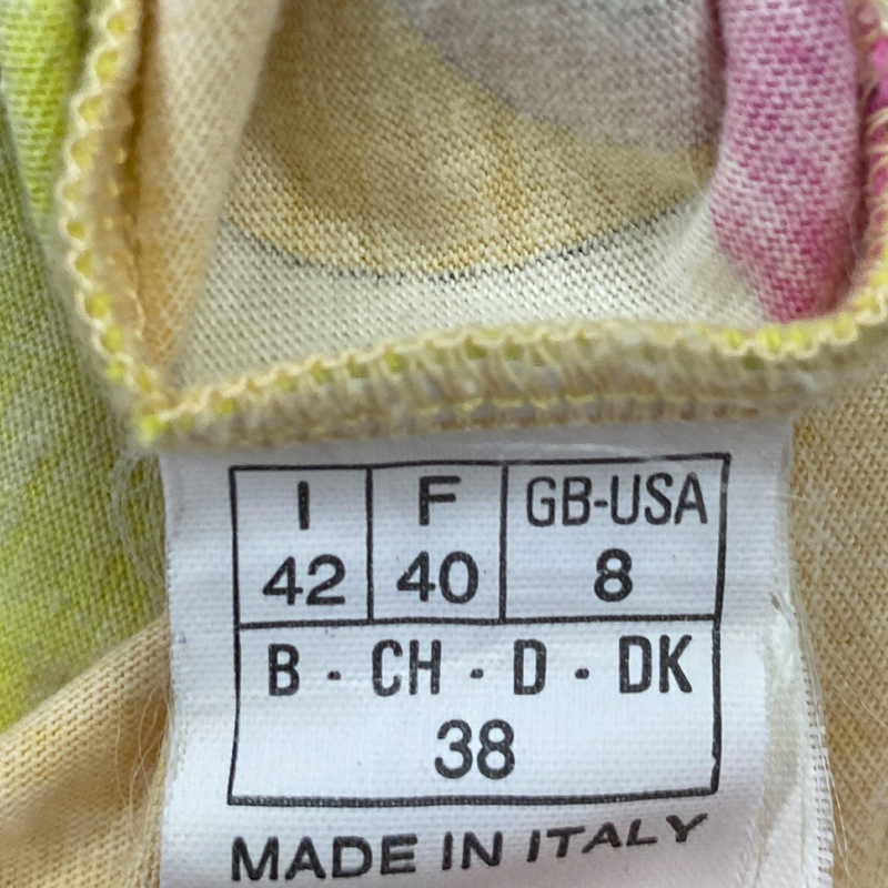 Emilio Pucci fuchsia and lemon green floral print cotton mini dress