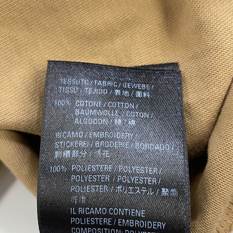 Balenciaga Men's Camel Coloured Cotton T-Shirt With Logo Detail