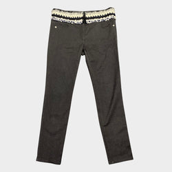 Chanel Women's Black Slim Fit Jeans With Knit Waistline Detail