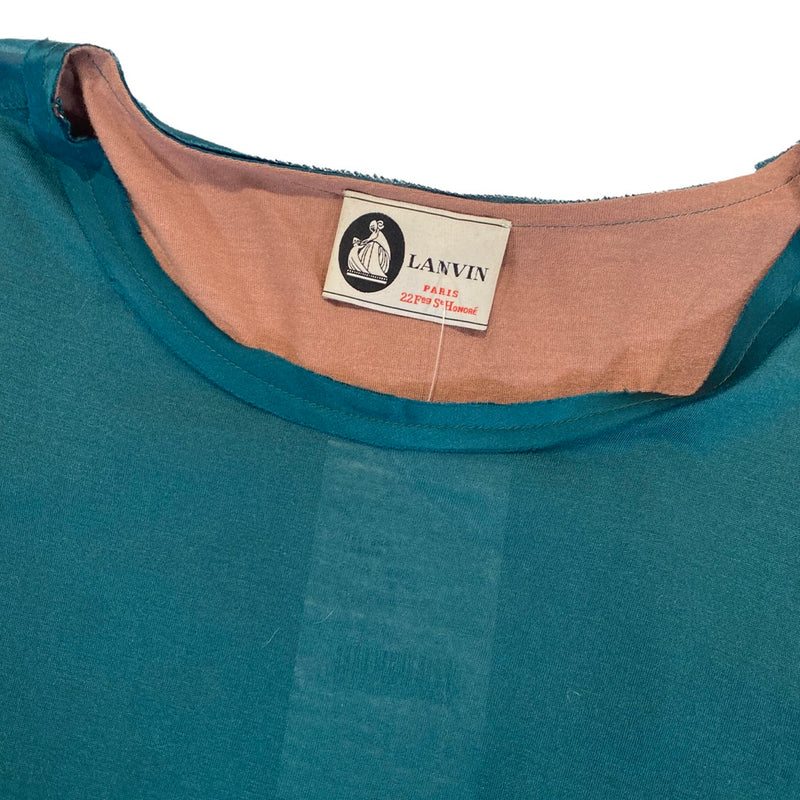 LANVIN emerald green viscose and silk top