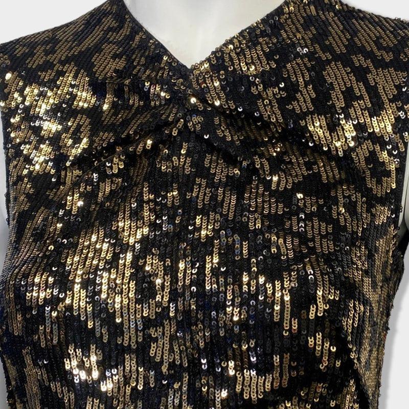 Nº21 gold and black sequin mini dress
