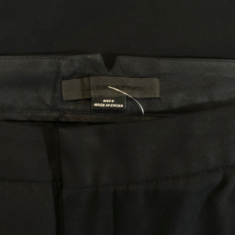 ALEXANDER WANG black cotton trousers with leather pocket details