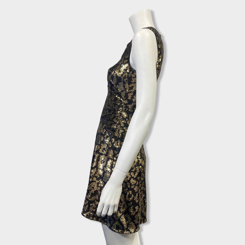 Nº21 gold and black sequin mini dress