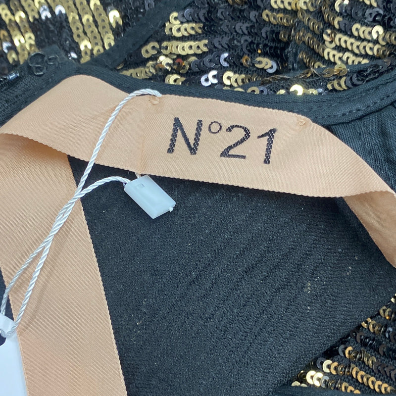 Nº21 gold and black sequin mini dress