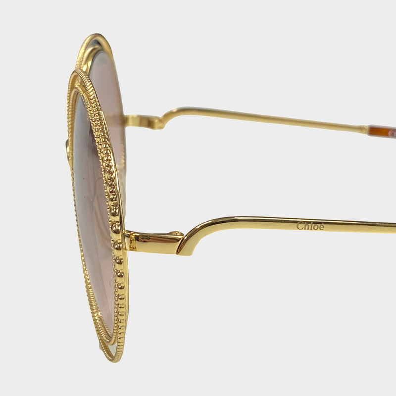 Chloe Women's Round Gold Sunglasses