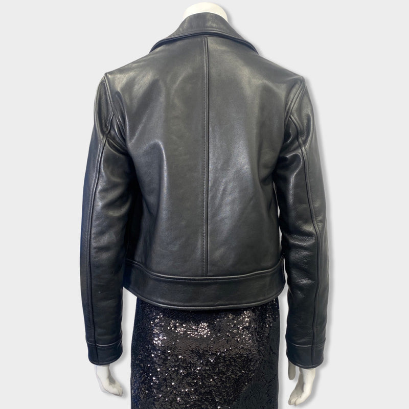 REJINA PYO black leather biker jacket