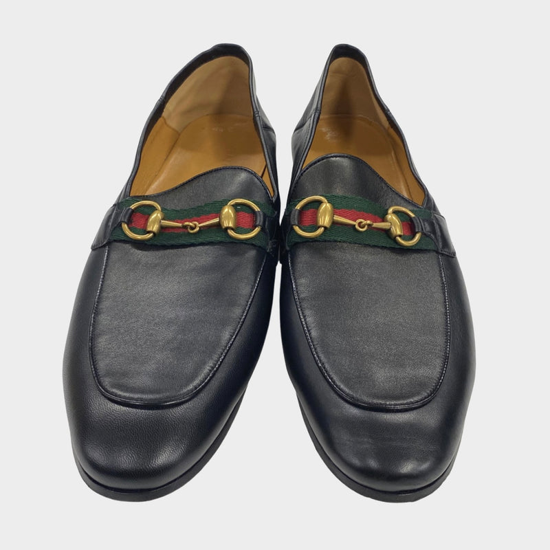 Gucci Men's Black Leather 'Brixton' Horsebit Loafers