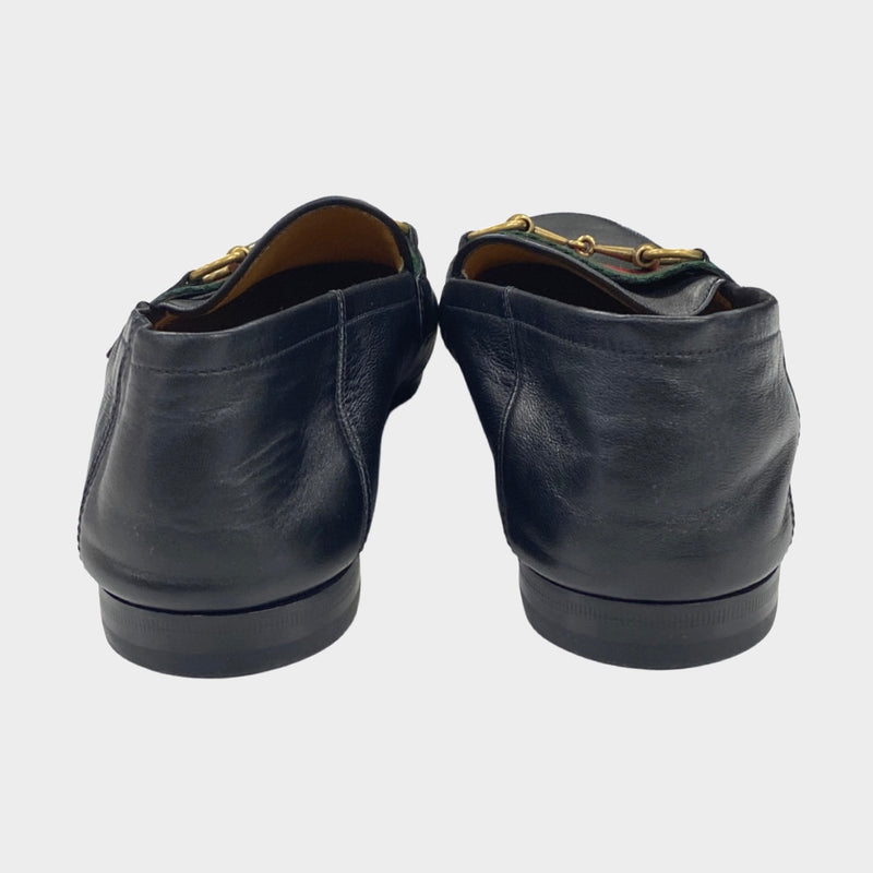 Gucci Men's Black Leather 'Brixton' Horsebit Loafers