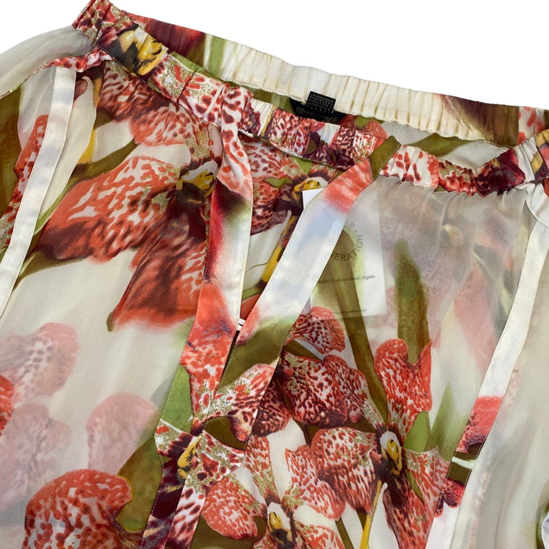 second-hand Roberto Cavalli floral print silk blouse | Size M