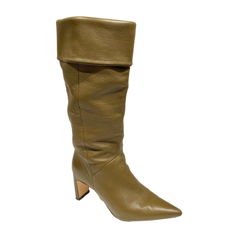pre-owned DEAR FRANCES khaki leather boots | Size 39