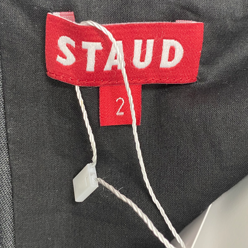 Staud Black Cotton Button-down Dress