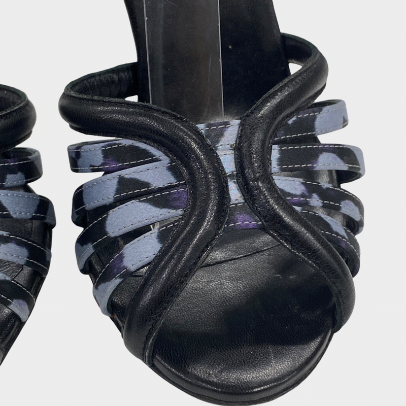 Balenciaga Printed Satin Sandal Heels