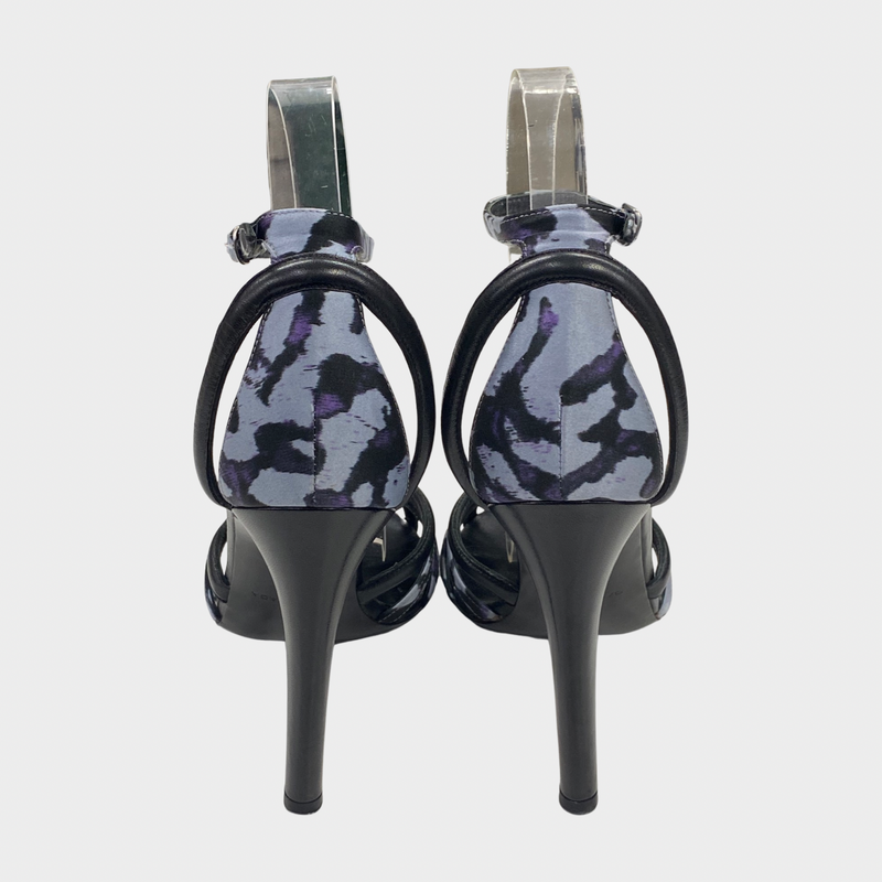 Balenciaga Printed Satin Sandal Heels