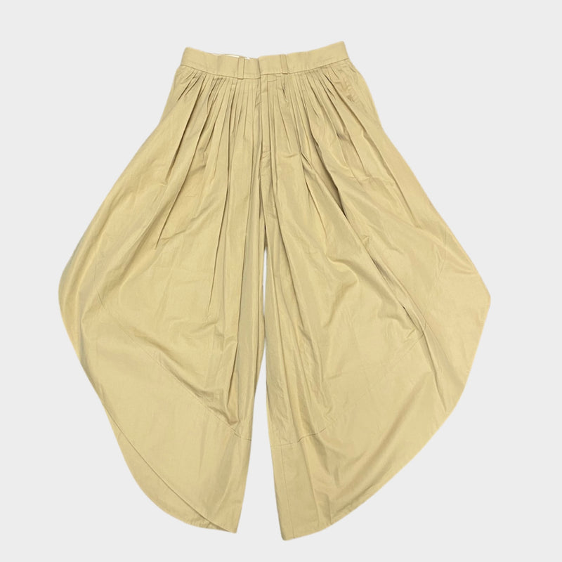 Chloe Women's Camel  Cotton Wide-fit Open Side Trousers