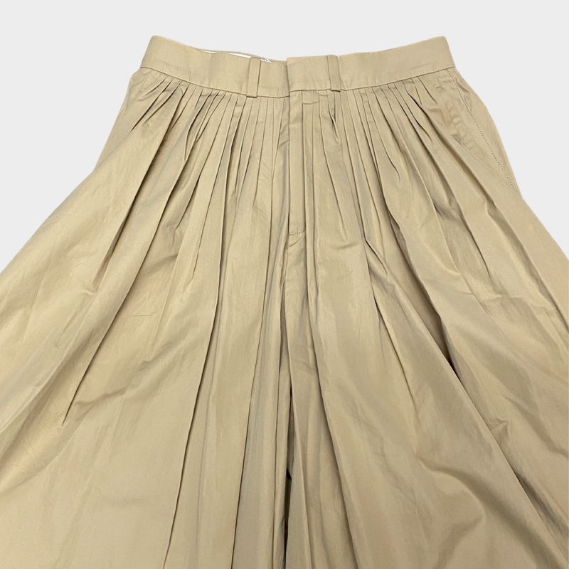 Chloe Women's Camel  Cotton Wide-fit Open Side Trousers