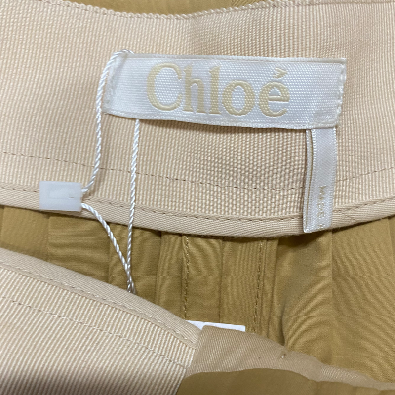 Chloe Women's Camel  Cotton Wide-fit Open Side Trousers