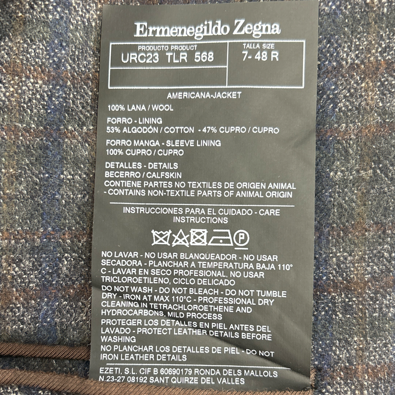 ERMENEGILDO ZEGNA navy and brown woolen jacket