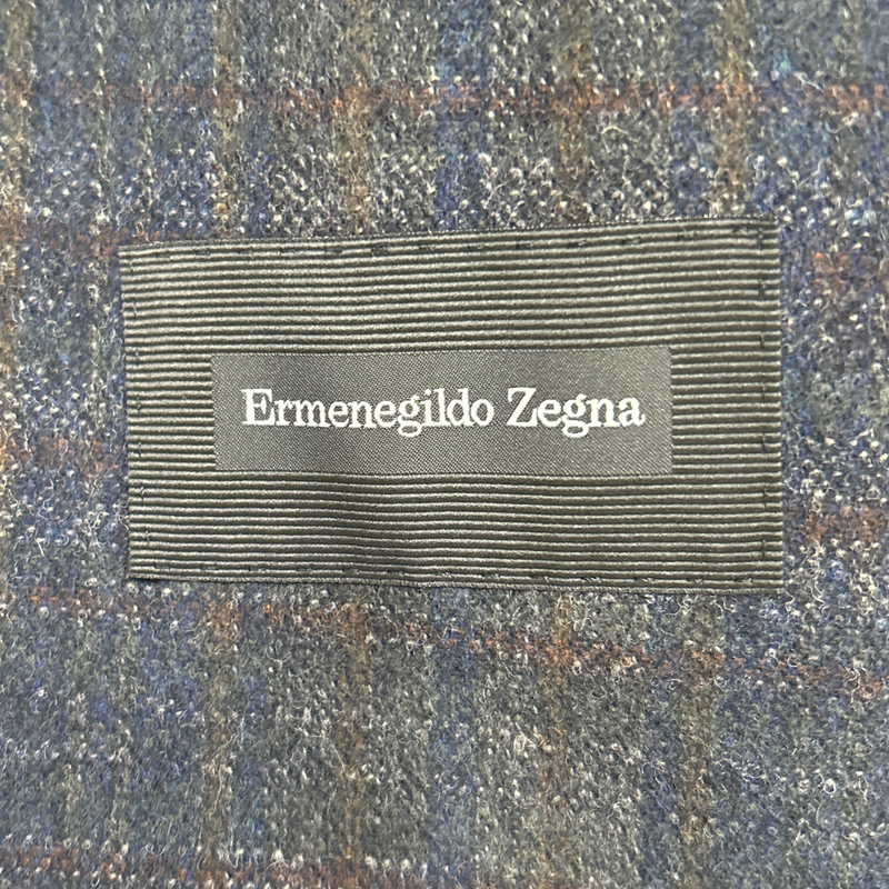ERMENEGILDO ZEGNA navy and brown woolen jacket