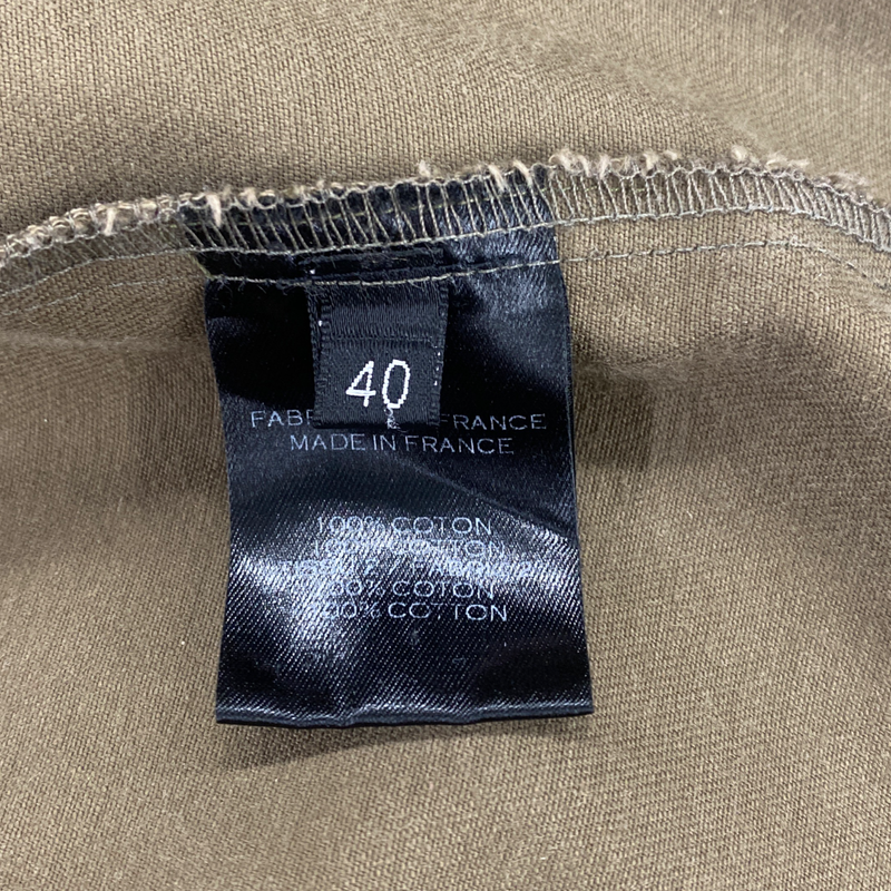 Balmain men’s khaki cotton shirt with silver buttons