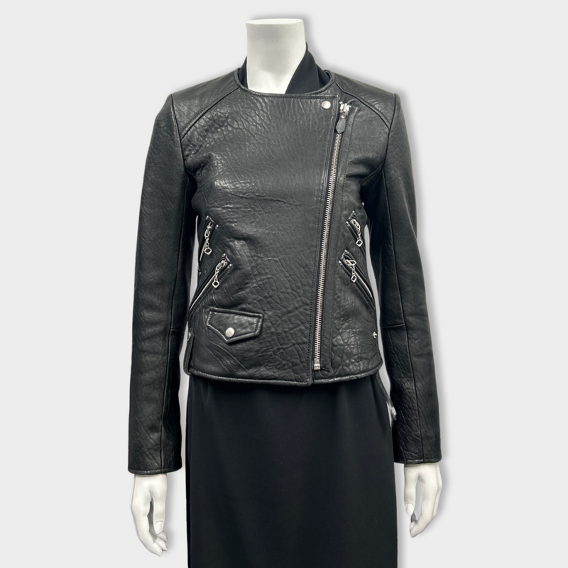 pre-loved ISABEL MARANT ETOILE black leather jacket | Size FR34