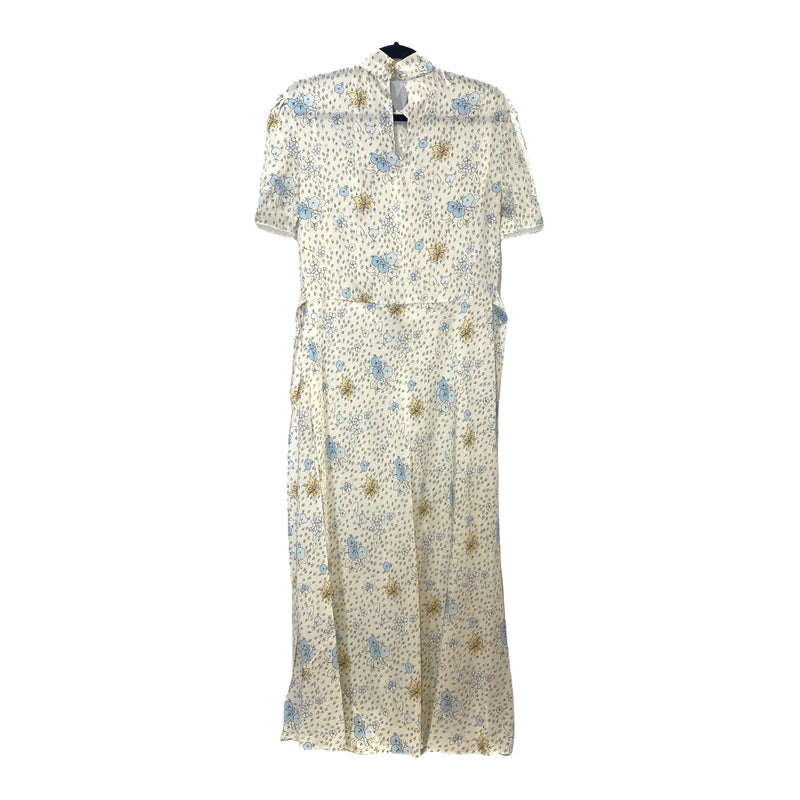 second-hand MIU MIU blue and yellow floral print maxi dress | Size IT40