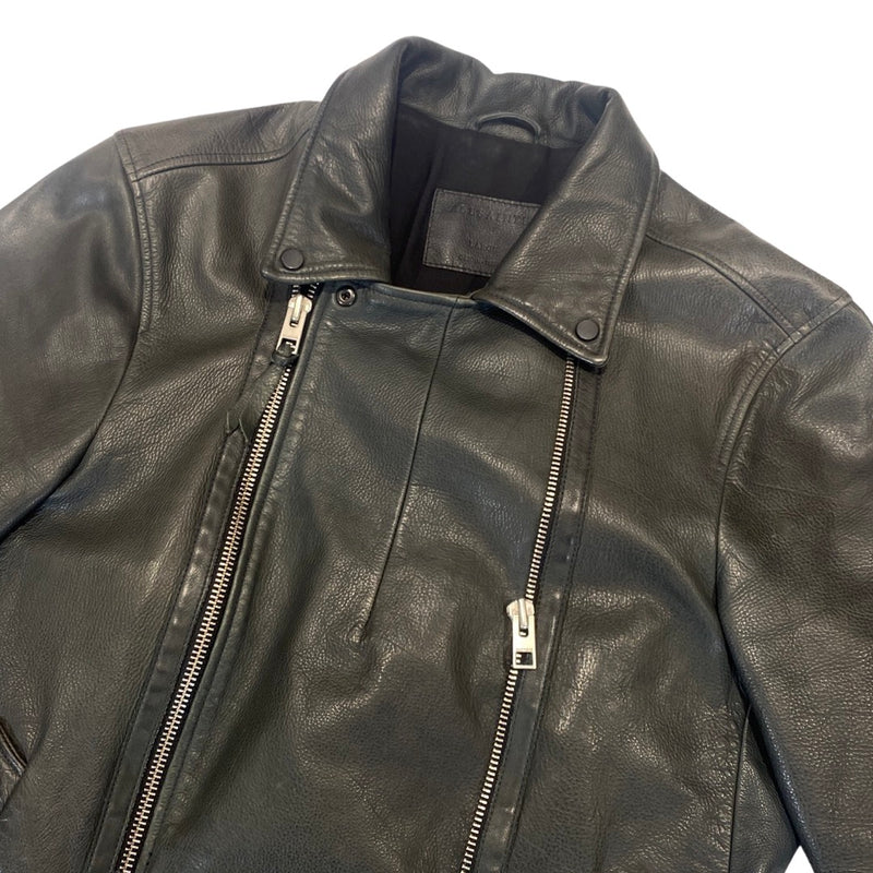 pre-loved ALLSAINTS grey leather jacket | Size L