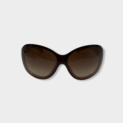 pre-loved CHANEL beige oversized sunglasses