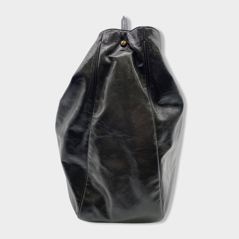 YVES SAINT LAURENT grey patent leather handbag