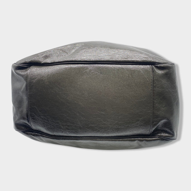 YVES SAINT LAURENT grey patent leather handbag