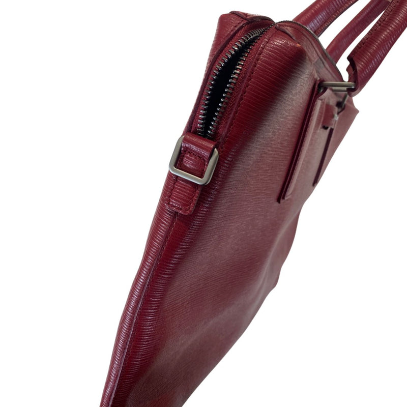 FURLA burgundy red leather handbag