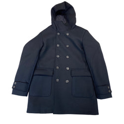 pre-owned ESAMPLARE navy double-breasted coat | SIze IT52