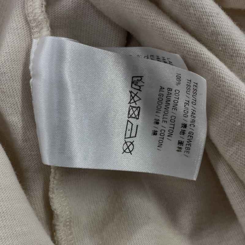 Balenciaga Men's Ecru Cotton T-Shirt With Logo Details
