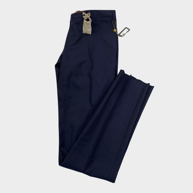 Second-hand Loro Piana Men's Navy Wool Slim Fit Trousers