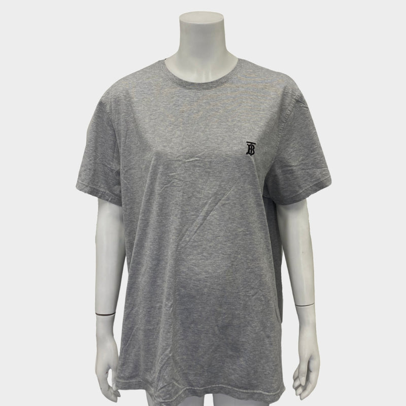 Second-hand Burberry Women's Grey Cotton Logo T-shirt