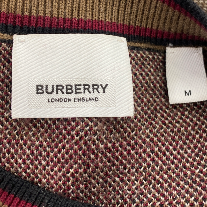 Burberry men’s brown checked wool jumper